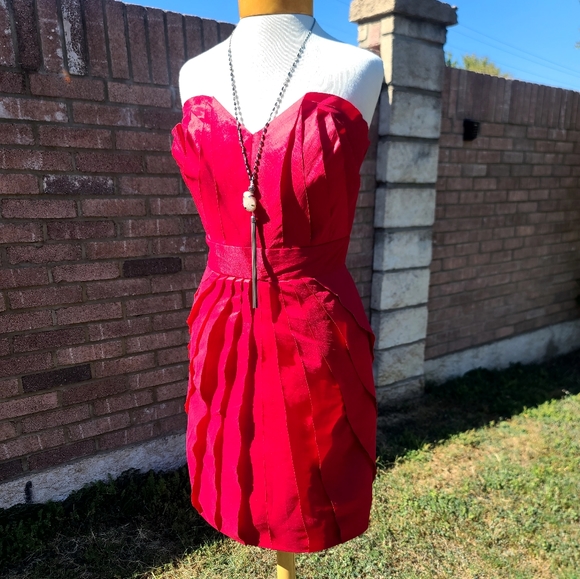 Max & Cleo strapless 🍒 red dress - Picture 1 of 9